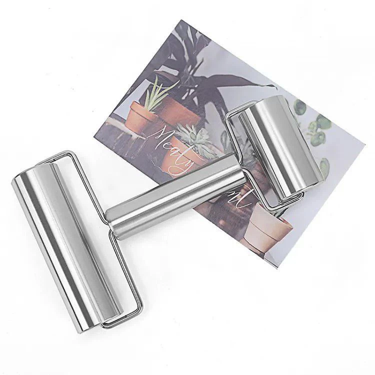 نشابة عجين ستانلس ستيل مزدوجة - فضي