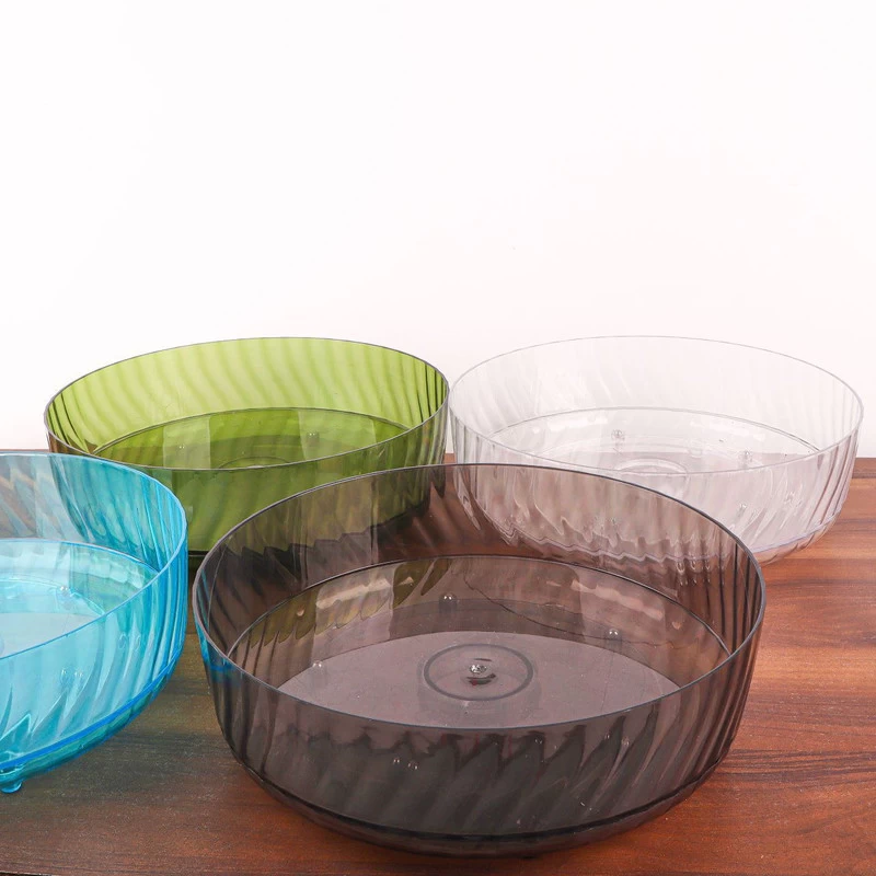 طبق فاكهة دوار أكريليك، 28 سم - شفاف