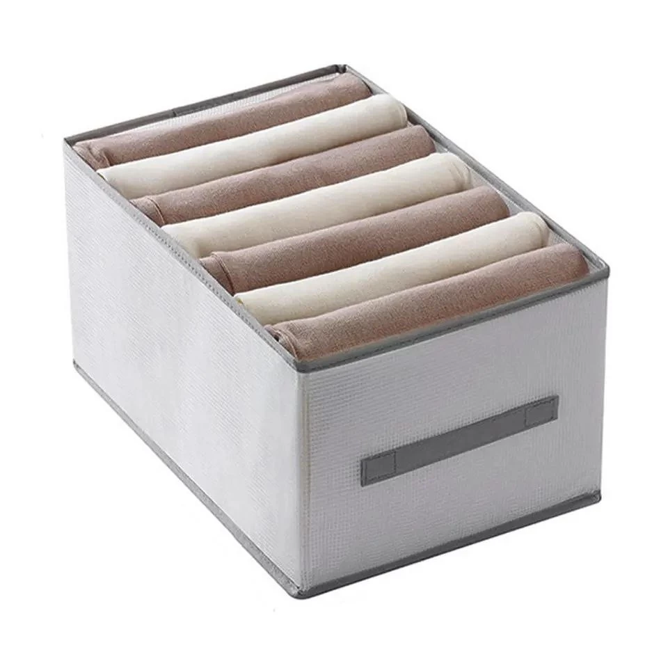 صندوق مايكروفايبر لتنظيم الملابس، 7 خانات، 24x20x40 سم - متعدد الالوان