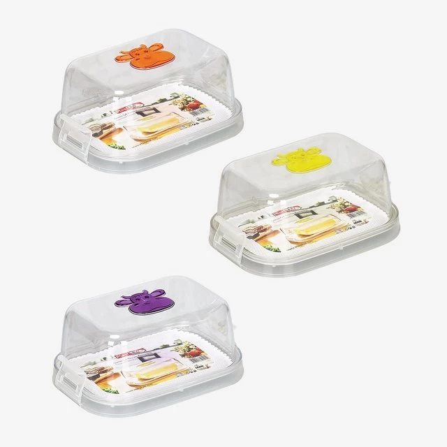 علبة تخزين الزبدة اكريليك بالغطاء - شفاف