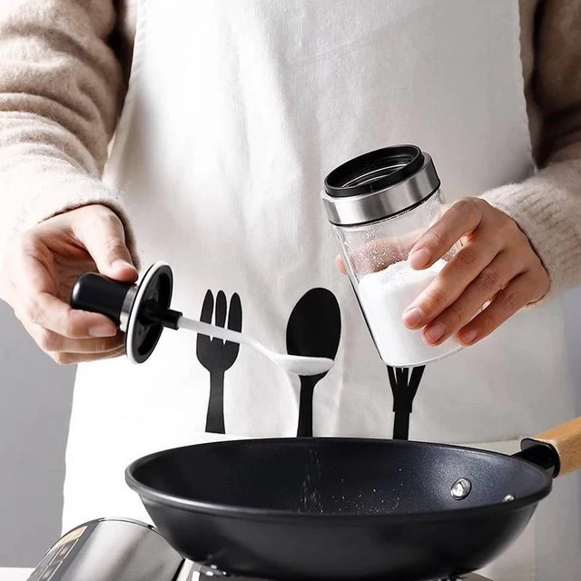 برطمان التوابل مع ملعقة مدمجة، 250 مل - شفاف