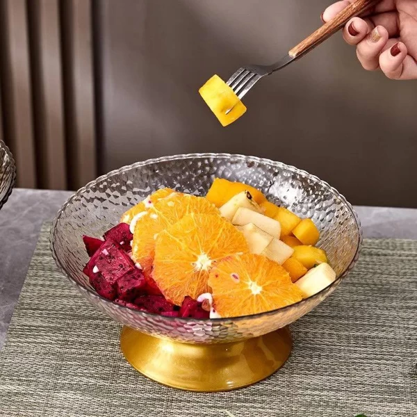 طبق فاكهة أكريليك بقاعدة، 20x8.5 سم - شفاف