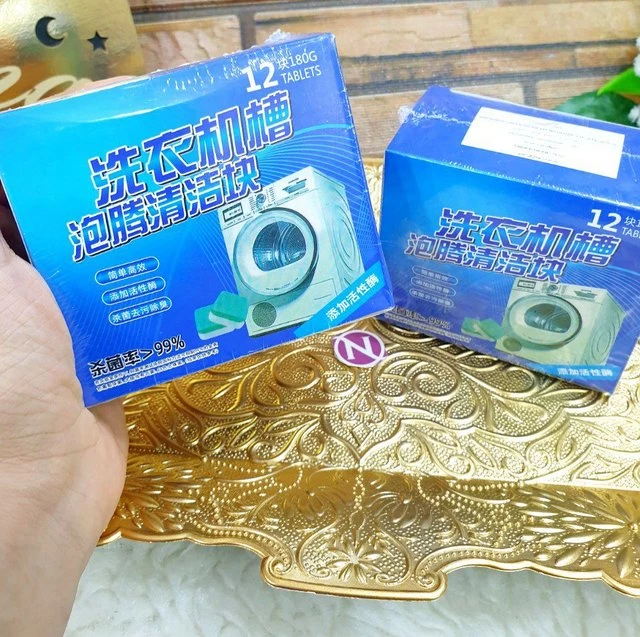 اقراص تنظيف الغسالة، 12 قطعة - ازرق