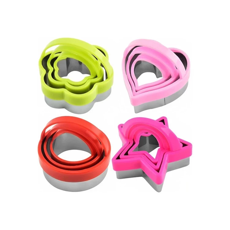 طقم قطاعة المعجانات ستانلس ستيل، 12 قطعة - متعدد الالوان