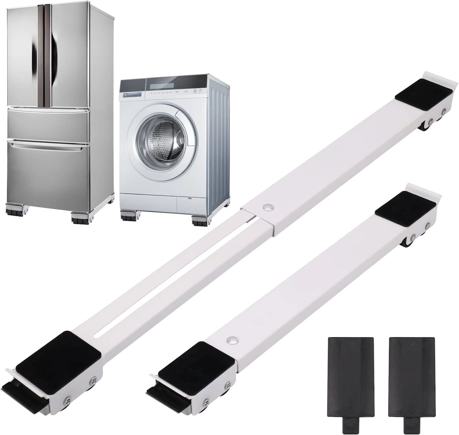 قاعدة أثاث متحركة، قطعتين - أبيض