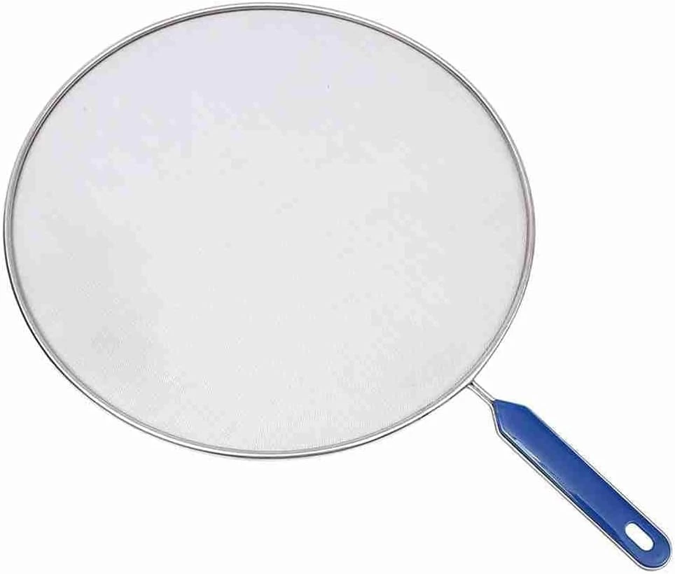 غطاء مقاوم لرذاذ الزيت من الستانلس ستيل، 29 سم - فضي