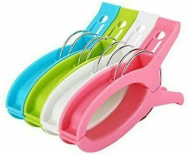 مشابك بطانية بلاستيك، 4 قطع ، مقاس كبير - متعدد الالوان