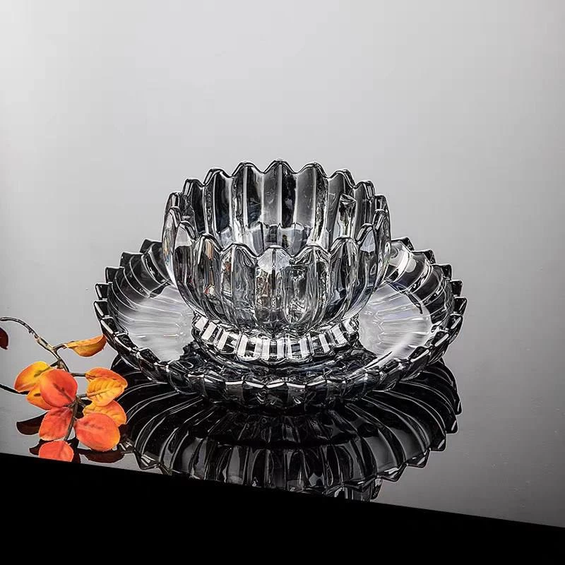 طقم خشاف زجاجي أنيق 12 قطعة – 6 بولات و6 أطباق