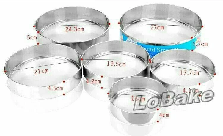 طقم مناخل ستانلس ستيل – 6 قطع للمخبوزات والبهارات