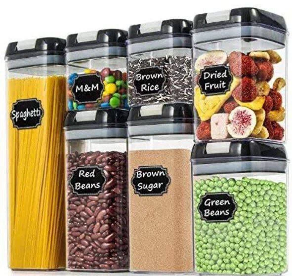 طقم 6 علب تخزين أكريليك – محكمة الإغلاق لحفظ المكسرات والوجبات الخفيفة