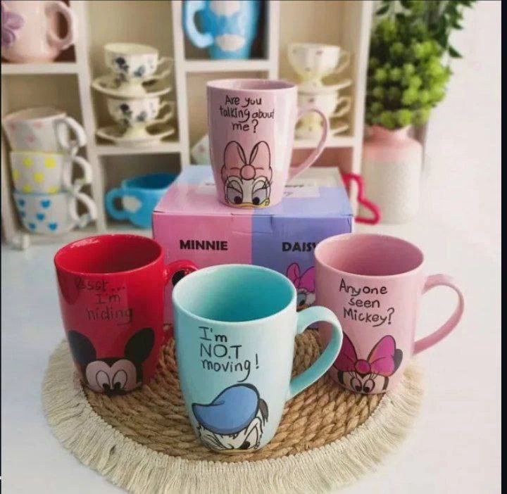 طقم مجات ديزني - 4 قطع (450 مل لكل كوب)